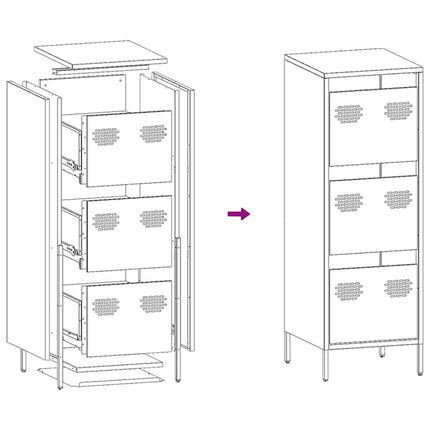 Credenza Bianca 39x35x103,5 cm in Acciaio