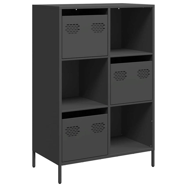 Credenza Nera 68x39x103,5 cm in Acciaio