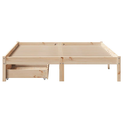 Letto senza Materasso 140x190 cm in Legno Massello di Pino