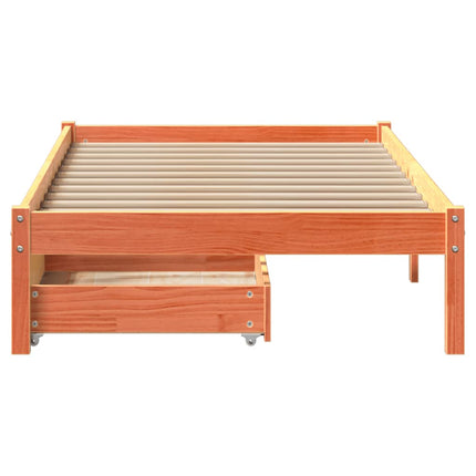 Letto senza Materasso Marrone Cera 90x200 cm Legno di Pino