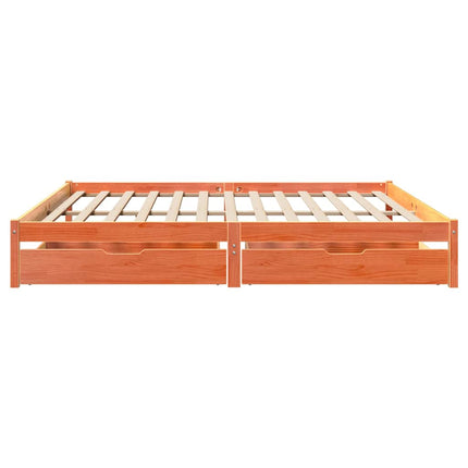 Letto senza Materasso Marrone Cera 200x200 cm in Legno di Pino