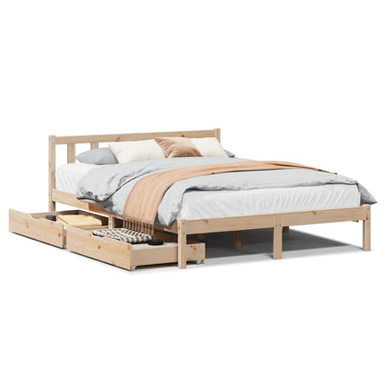 Letto senza Materasso 135x190 cm in Legno Massello di Pino