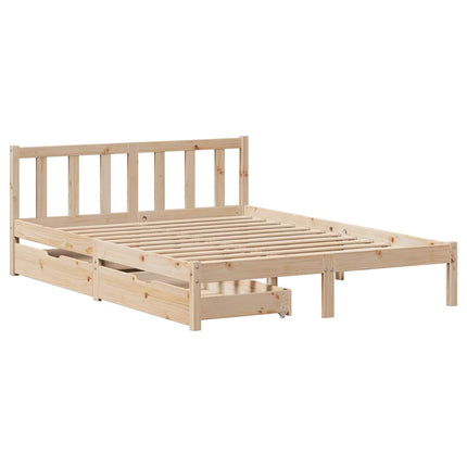 Letto senza Materasso 140x200 cm in Legno Massello di Pino