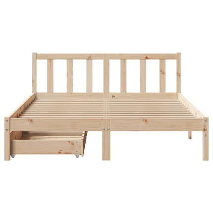 Letto senza Materasso 140x200 cm in Legno Massello di Pino