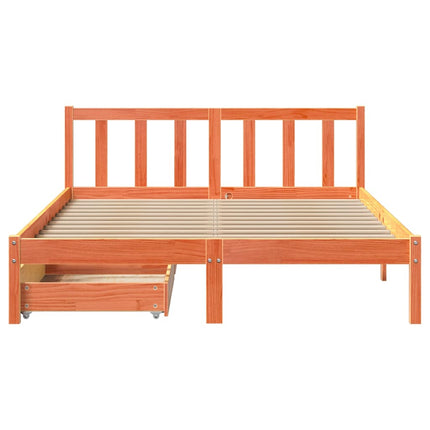 Letto senza Materasso Marrone Cera 120x200 cm in Legno di Pino