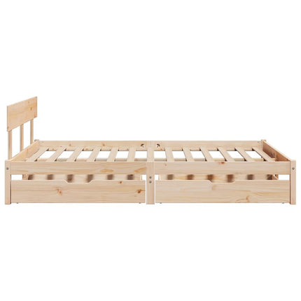 Letto senza Materasso 135x190 cm in Legno Massello di Pino