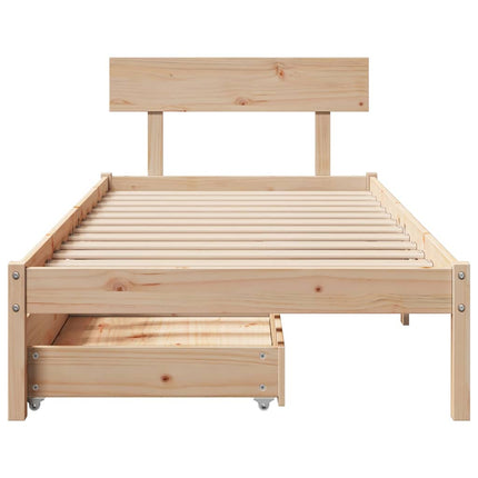 Letto senza Materasso 90x200 cm in Legno Massello di Pino