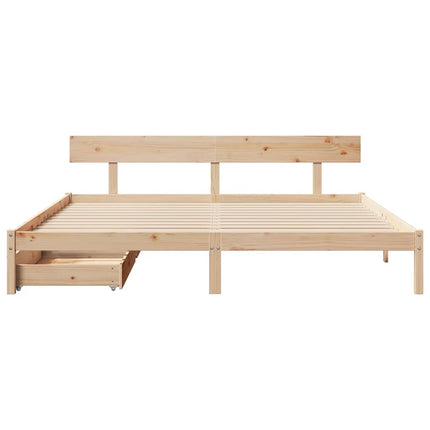Letto senza Materasso 200x200 cm in Legno Massello di Pino