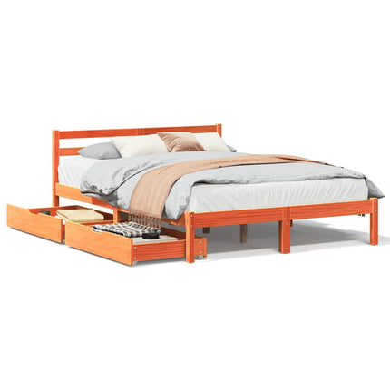 Letto senza Materasso Marrone Cera 120x200 cm in Legno di Pino