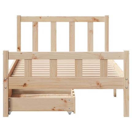 Giroletto senza Materasso 100x200 cm in Legno Massello di Pino
