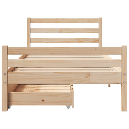 Giroletto senza Materasso 100x200 cm in Legno Massello di Pino
