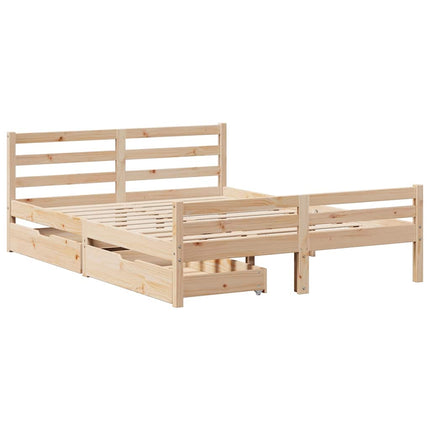 Letto senza Materasso 150x200 cm in Legno Massello di Pino