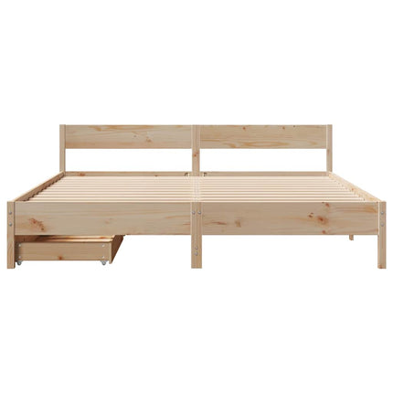 Letto senza Materasso 200x200 cm in Legno Massello di Pino