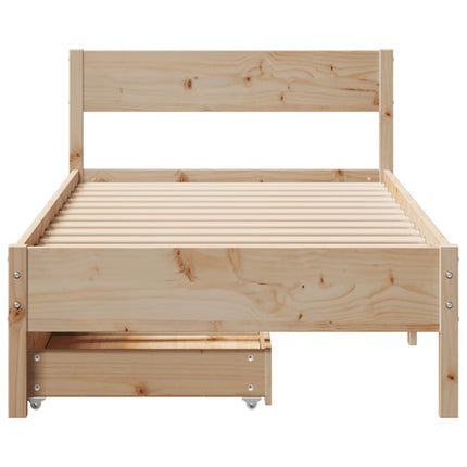 Giroletto senza Materasso 100x200 cm in Legno Massello di Pino