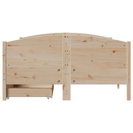Letto senza Materasso 140x200 cm in Legno Massello di Pino