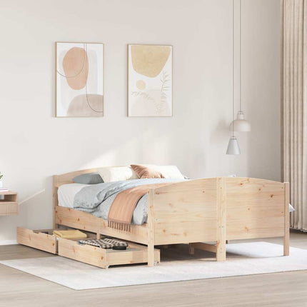 Letto senza Materasso 140x190 cm in Legno Massello di Pino