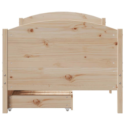 Giroletto senza Materasso 100x200 cm in Legno Massello di Pino