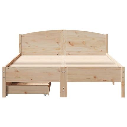 Letto senza Materasso 150x200 cm in Legno Massello di Pino