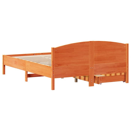 Giroletto senza Materasso Marrone Cera 140x200cm Massello Pino