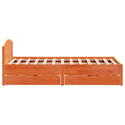 Letto senza Materasso Marrone Cera 120x190 cm in Legno di Pino