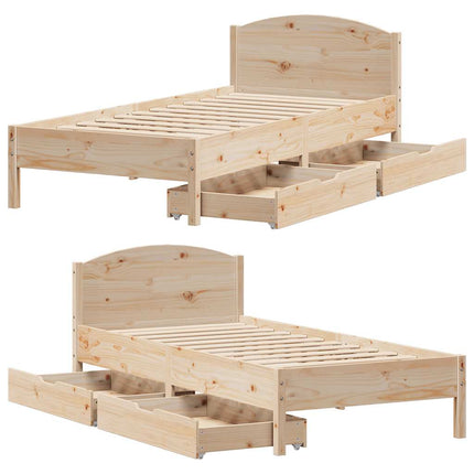 Letto senza Materasso 75x190 cm in Legno Massello Pino