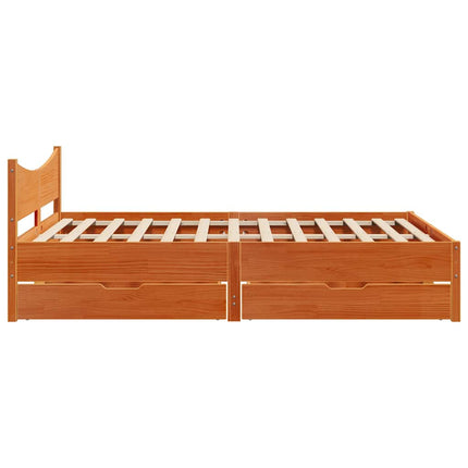 Giroletto Cassetti Marrone Cera 120x200 cm Legno Massello Pino