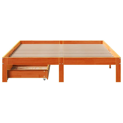 Giroletto Cassetti Marrone Cera 120x190 cm Legno Massello Pino
