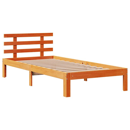 Giroletto Cassetti Marrone Cera 90x190cm Legno Massello di Pino