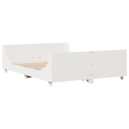 Letto senza Materasso Bianco 160x200 cm Legno Massello di Pino