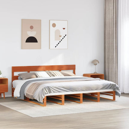 Letto senza Materasso Marrone Cera 180x200 cm in Legno di Pino