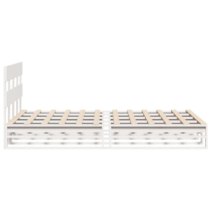 Letto senza Materasso Bianco 120x190 cm Legno Massello di Pino
