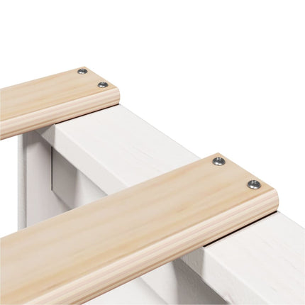Letto senza Materasso Bianco 135x190 cm Legno Massello di Pino