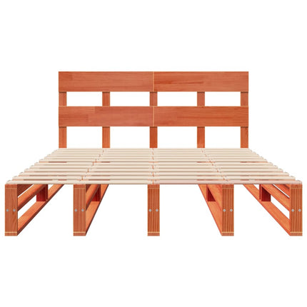 Letto senza Materasso Marrone Cera 135x190 cm in Legno di Pino