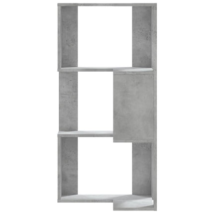 Libreria Angolare 3 Ripiani Grigio Cemento 50x50x102 cm Legno
