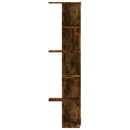 Scaffale Angolare Muro Rovere Fumo 36,5x36,5x140cm Multistrato