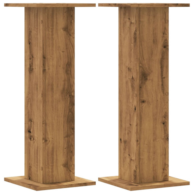 Supporti Altoparlanti 2 pz Rovere 30x30x80 cm in Multistrato
