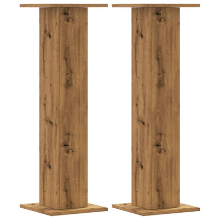 Supporti Altoparlanti 2 pz Rovere 30x30x95 cm in Multistrato
