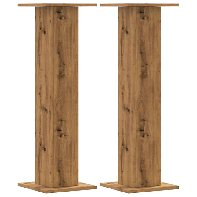 Supporti Altoparlanti 2 pz Rovere 30x30x95 cm in Multistrato