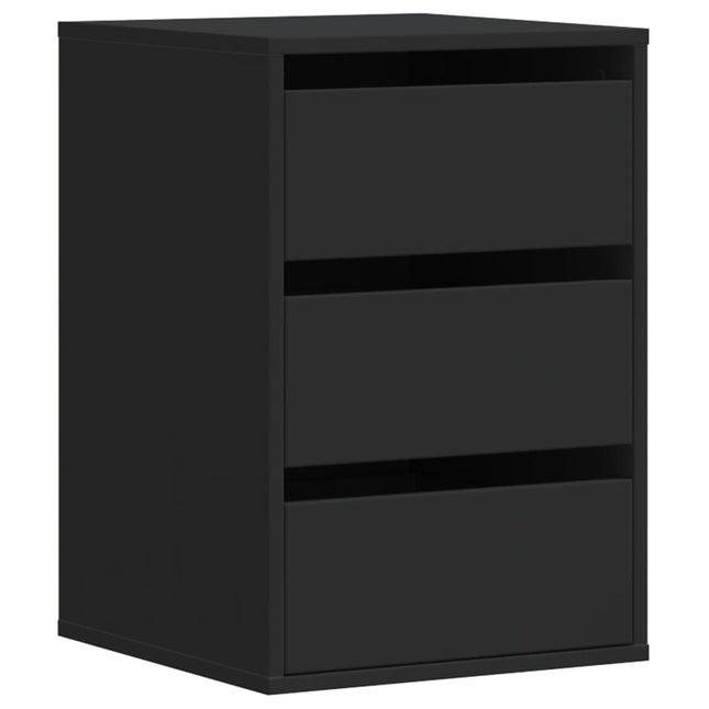 Cassettiera Angolare Nera 40x41x58 cm in Legno Multistrato
