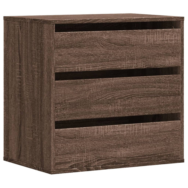 Cassettiera Angolo Rovere Marrone 60x41x58cm Legno Multistrato