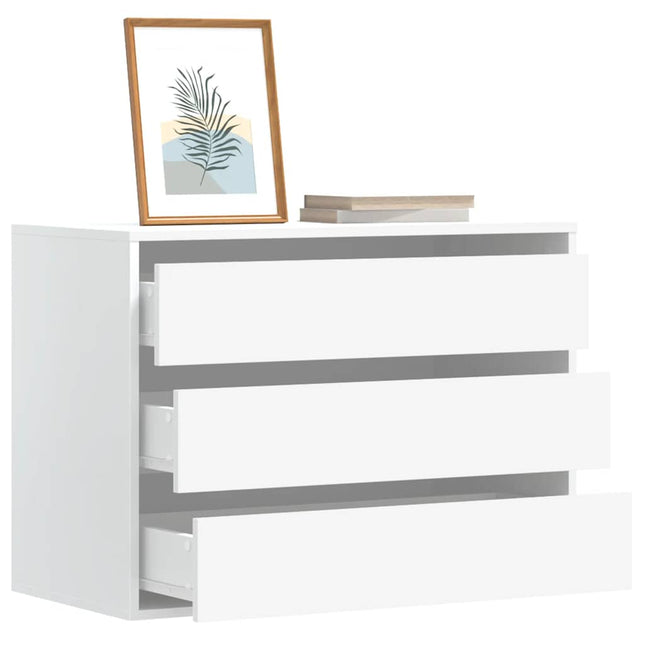 Cassettiera Bianca 80x41x58 cm in Legno Multistrato