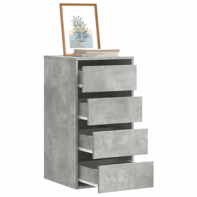 Cassettiera Angolo Grigio Cemento 40x41x76cm Legno Multistrato