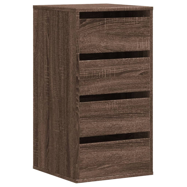 Cassettiera Angolo Rovere Marrone 40x41x76cm Legno Multistrato