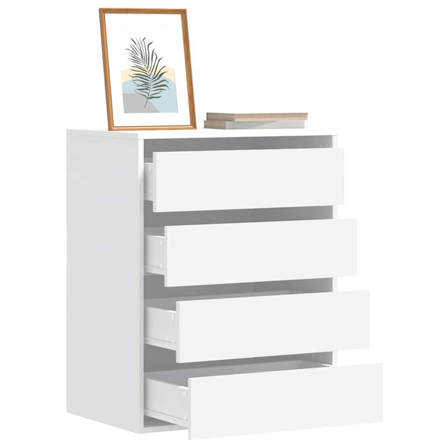 Cassettiera Bianca 60x41x76 cm in Legno Multistrato
