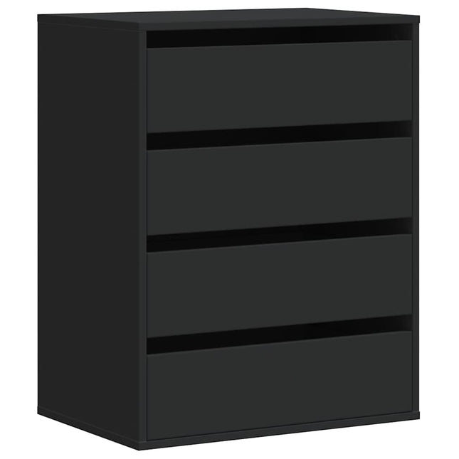 Cassettiera Angolare Nera 60x41x76 cm in Legno Multistrato