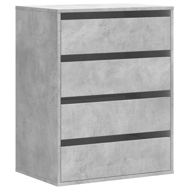Cassettiera Angolo Grigio Cemento 60x41x76cm Legno Multistrato