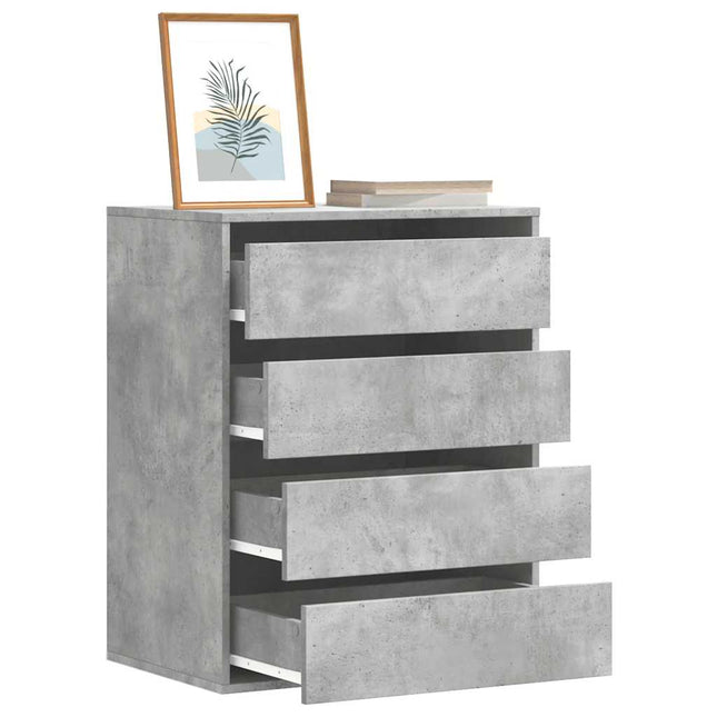 Cassettiera Angolo Grigio Cemento 60x41x76cm Legno Multistrato
