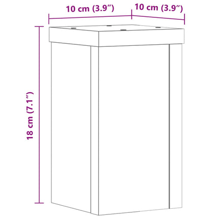 Supporti per Piante 2 pz Marrone 10x10x18 cm Legno Multistrato
