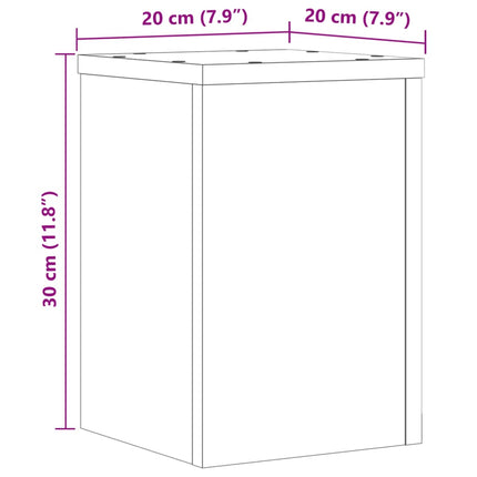 Supporti per Piante 2 pz Bianchi 20x20x30 cm Legno Multistrato