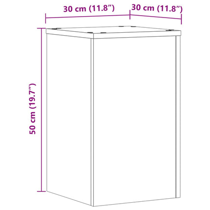 Supporti per Piante 2 pz Neri 30x30x50 cm Legno Multistrato